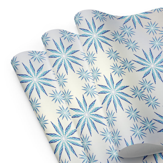 Metallic Snowflake Wrapping Paper Sheets