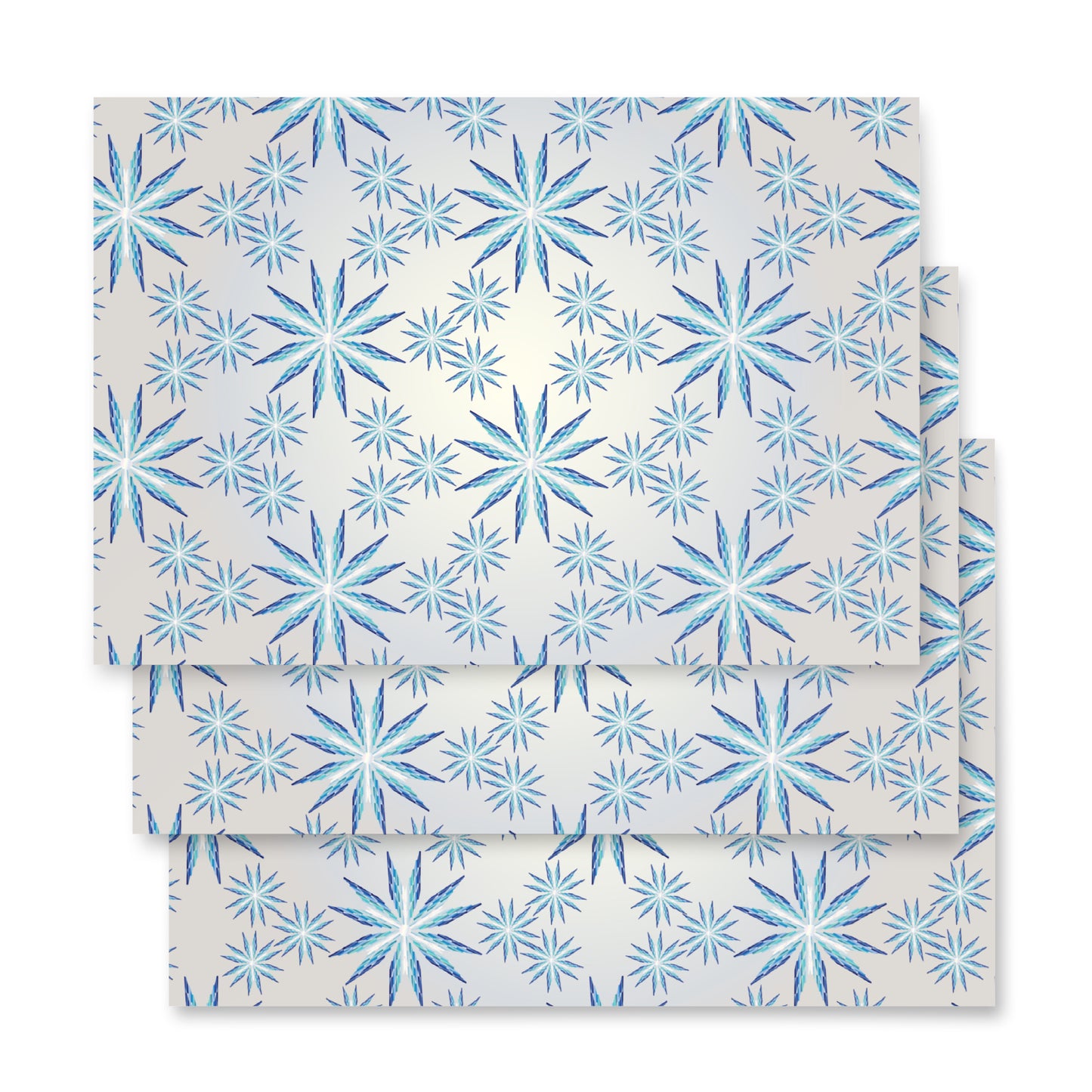 Metallic Snowflake Wrapping Paper Sheets